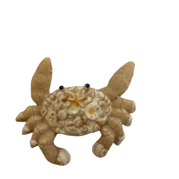 Crab Figurine Coast Beach Souvenir Home Decor Shells Ocean Resin 4"x3"x1" - Picture 4 of 4